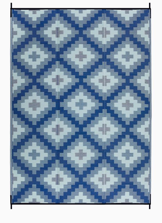 Aztec Kilim - Blue Multi (9' x 12') Foldable Rug