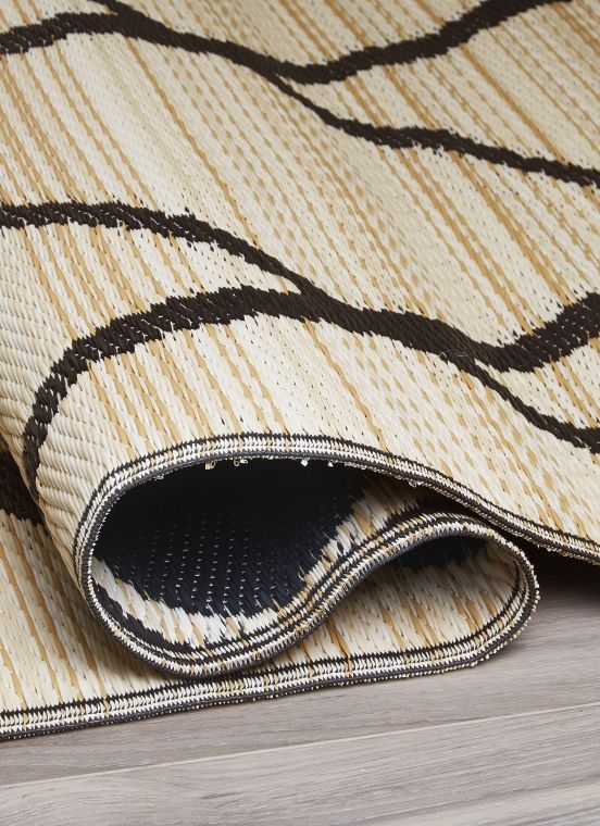 Cairo - Natural & Black Geometric Outdoor Rug for Patio