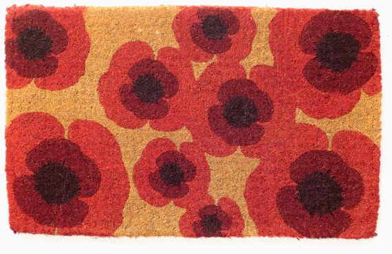 Poppies Doormat Handwoven Durable