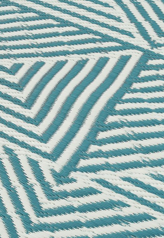 Tokyo - Teal Geometric Outdoor Rug for Patio