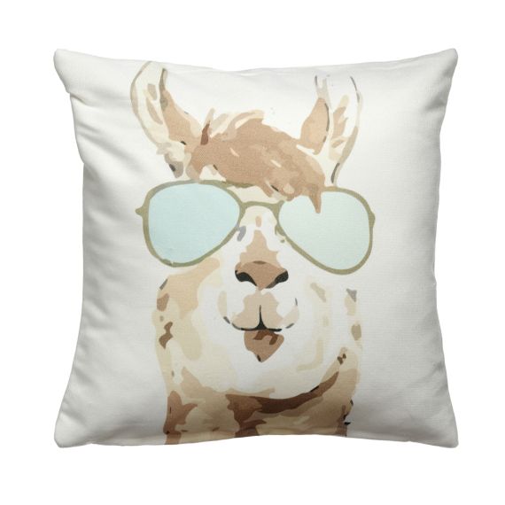 Watercolor Llama - Multi Stain Resistant Indoor/Outdoor Pillow for Patio (20