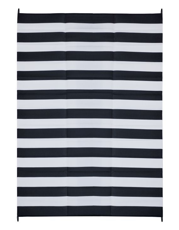 Brittany Stripe - Black & White Foldable Rug