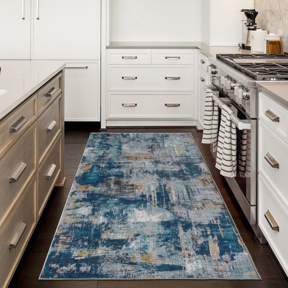 Asa Abstract - Blue - AB-MD-BL - ReaLife Machine Washable Rug