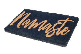 Cursive Namaste Doormat Handwoven Durable