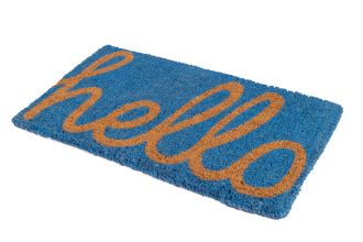 Cursive Hello Doormat Handwoven, Durable