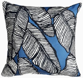 Palma - Blue Tropical Double Sided Indoor/Outdoor Pillow for Patio (20" x 20") FINAL SALE