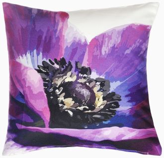 Anemone Flower - Purple Floral Stain Resistant Indoor/Outdoor Pillow for Patio (20" x 20") FINAL SALE