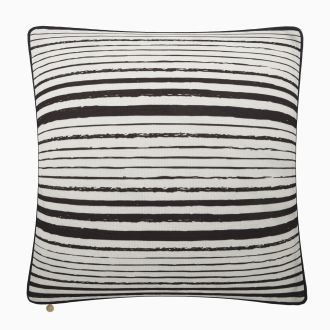Munich - Black Stripe Stain Resistant Indoor/Outdoor Pillow for Patio (20" x 20")