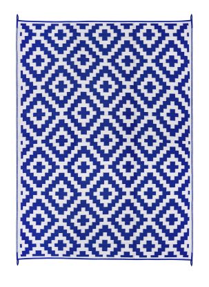 Aztec - Blue & White (9' x 12') Foldable Rug