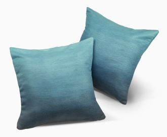 Big Sur - Teal Ombre Double Sided Indoor/Outdoor Pillows for Patio (18" x 18" - Set of 2)