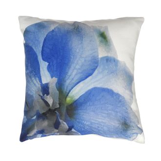 Blue Petals - Blue Floral Stain Resistant Indoor/Outdoor Pillow for Patio (20" x 20")