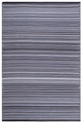 Cancun - Midnight Striped Outdoor Rug for Patio