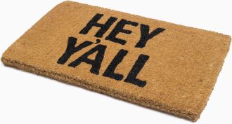 HEY Y'ALL Doormat (18" x 30" Thick) Handwoven, Durable