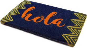 Hola Doormat (18" x 30" Thick) Handwoven, Durable