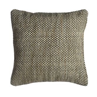 Kingscote - Black & Beige Solid Stain Resistant Indoor/Outdoor Pillow for Patio (20" x 20")