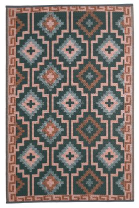 FH Home Flat Woven Outdoor Rug - Waterproof, Easy to Clean, Stain Resistant - Premium Polypropylene Yarn - Boho Moroccan - Patio, Deck, Porch, Balcony