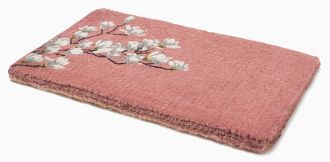 Magnolia Branch - Coral Doormat (18" x 30" Thick) Handwoven Durable