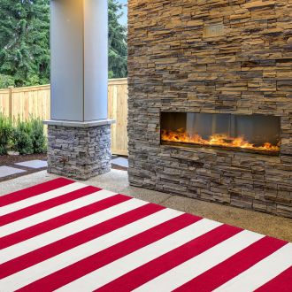 Nantucket - Red & White  Striped Indoor/Outdoor Area Rug