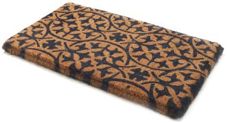 Blue Tile Doormat Handwoven Durable