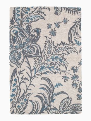 Caracas - Blue - Hand Hooked Floral Area Rug