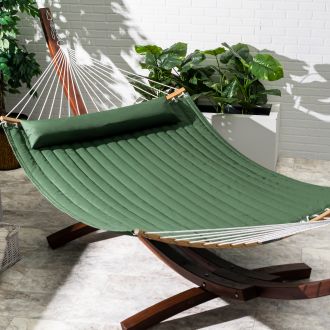 Fargo Quilted - Green Recycled Polyester Hammock for Patio - (55" x 80")