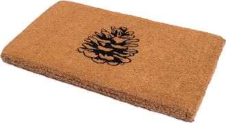 Nature Lover Pine Cone Doormat Natural Rubber, Durable