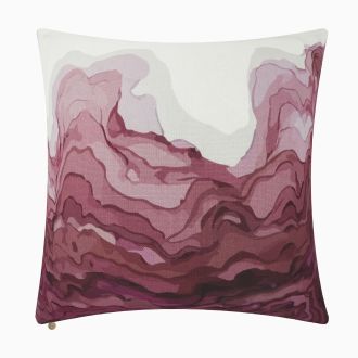Watercolor Waves Indoor Outdoor Decorative Pillow - Ruby (20" x 20")