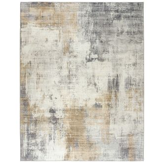 Quinn Abstract - Beige Gray Ivory - AB-MDR-BG - ReaLife Machine Washable Rug