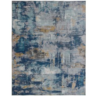 Asa Abstract - Blue - AB-MD-BL - ReaLife Machine Washable Rug