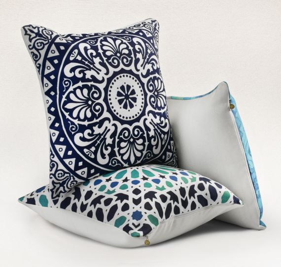 Fab Habitat Tile Recycled Polyester Indoor/Outdoor Pillows For Patio