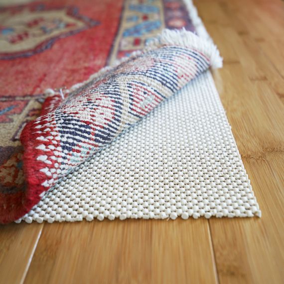 Natural Rubber Non Slip Rug Pad - Ivory (4' x 6') - Rug Pad - Recycled Polyester - - Rug Pad